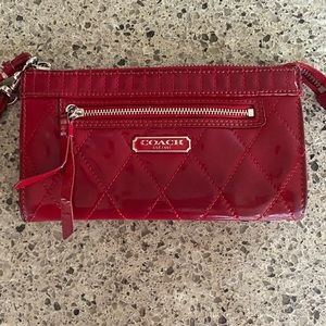 Coach Red wallet wristlet